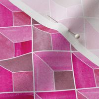 Pink watercolour diamond colour block pattern