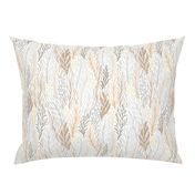 Earth Tone Neutral Leaf Design on White