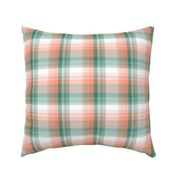 pastel christmas - peach and green plaid - small scale