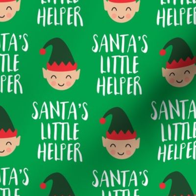 Santa's Little Helper with cute elf - green - LAD19