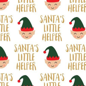 Santa's Little Helper with cute elf - gold - LAD19