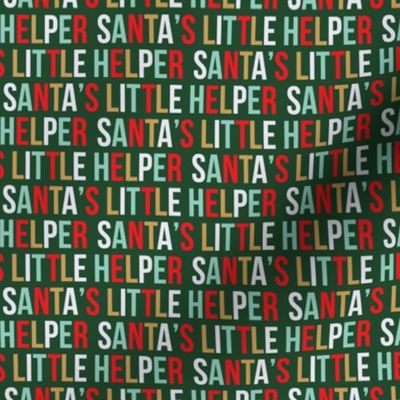 Santa's Little Helper - Multi on dark green - LAD19