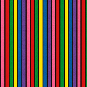 1960's_Vertical Rainbow Stripes_Black