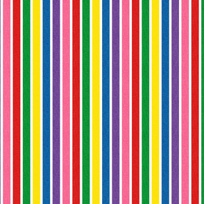 1960's_Vertical Rainbow Stripes_White