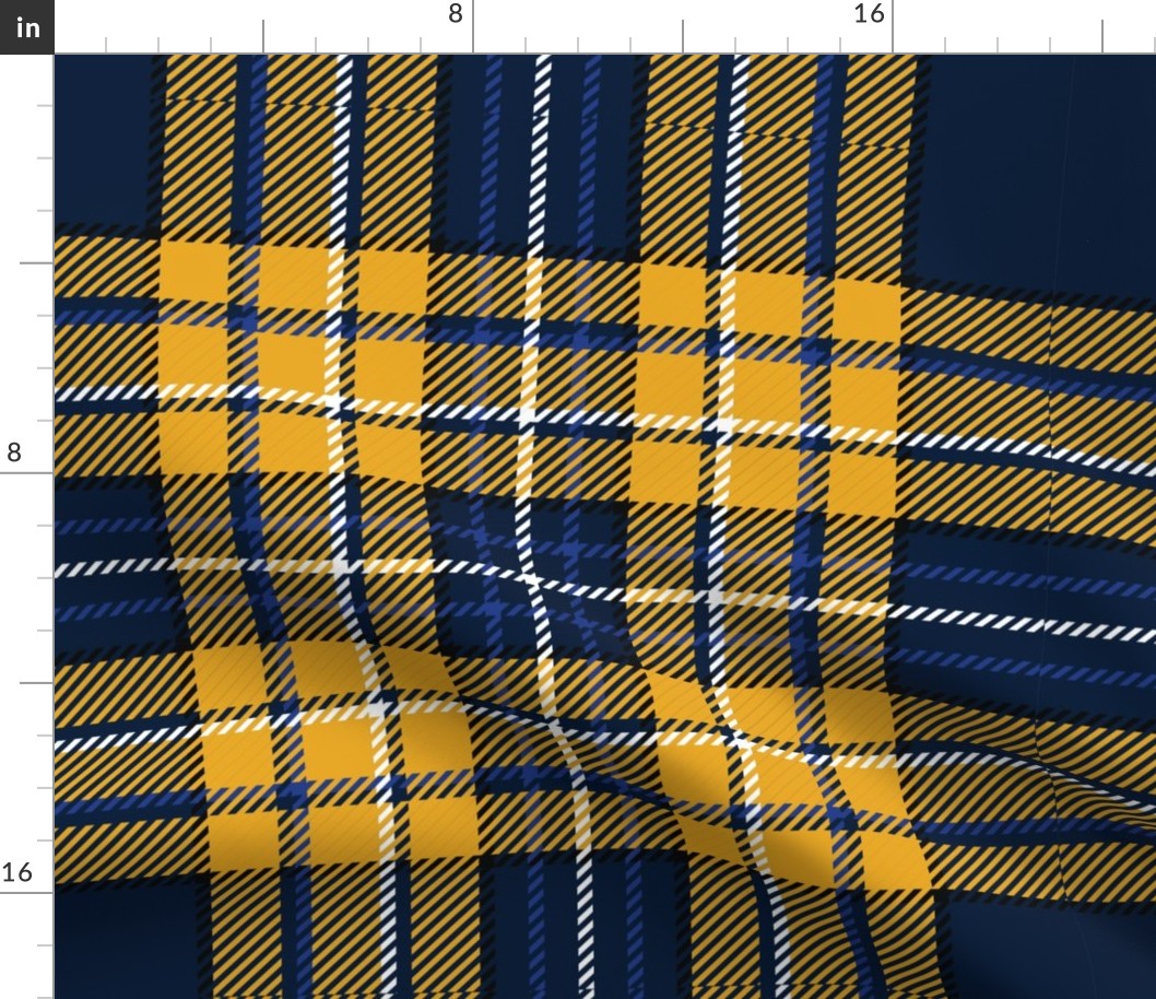 Blue Gold White Tartan 1a