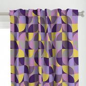 retro mod squares mustard yellow purple violet lavender