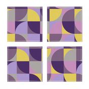 retro mod squares mustard yellow purple violet lavender