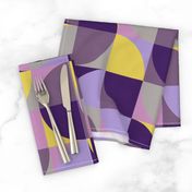 retro mod squares mustard yellow purple violet lavender