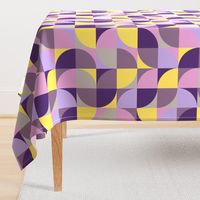 retro mod squares mustard yellow purple violet lavender