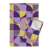 retro mod squares mustard yellow purple violet lavender