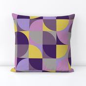 retro mod squares mustard yellow purple violet lavender