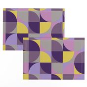 retro mod squares mustard yellow purple violet lavender