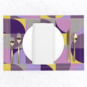 retro mod squares mustard yellow purple violet lavender