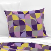 retro mod squares mustard yellow purple violet lavender