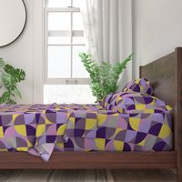 retro mod squares mustard yellow purple violet lavender