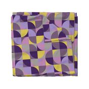 retro mod squares mustard yellow purple violet lavender