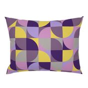 retro mod squares mustard yellow purple violet lavender