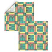 40 Something (6"): Pink & Blue Green Retro Geometric Tiles