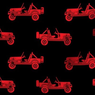 jeeps - red on black - LAD19BS