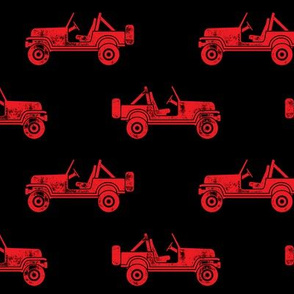 jeeps - red on black - LAD19BS