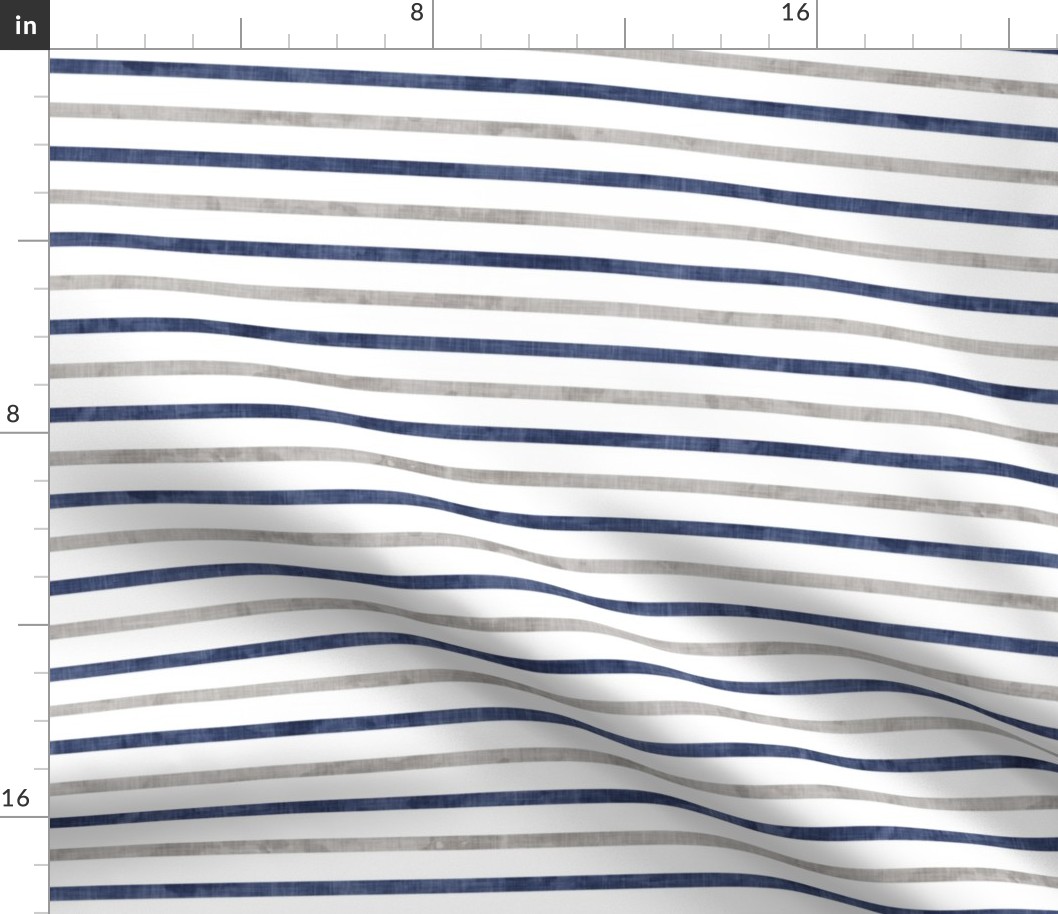 stripes - blue & grey - nautical stripes - LAD19