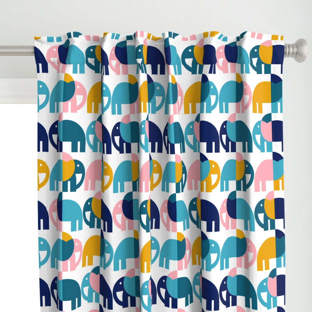 Color Block Elephants