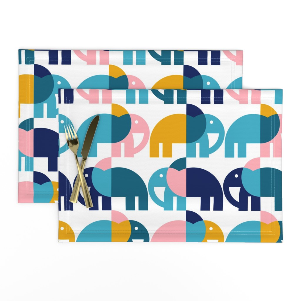 Color Block Elephants