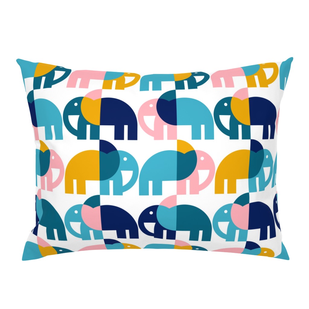 Color Block Elephants