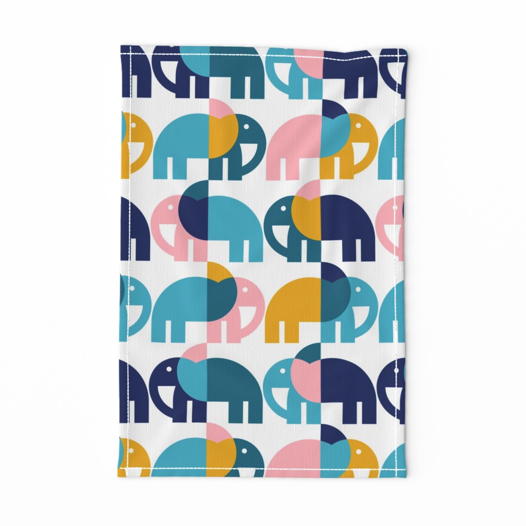 Color Block Elephants