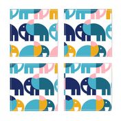 Color Block Elephants