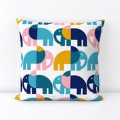 Color Block Elephants