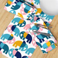 Color Block Elephants