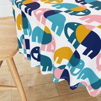 Color Block Elephants