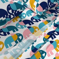 Color Block Elephants