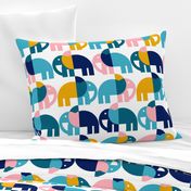 Color Block Elephants