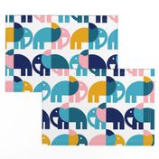 Color Block Elephants