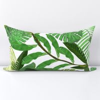 Tropical Green Leaves Seamless Pattern