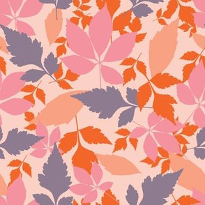 Autumn leaves in pastel colors