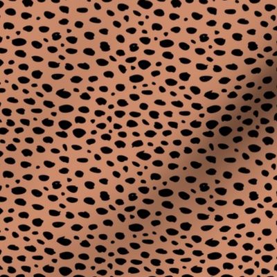 Dots and spots small animal print minimal abstract dalmatian panther wild life pattern terra cotta caramel brown neutral