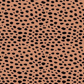 Dots and spots small animal print minimal abstract dalmatian panther wild life pattern terra cotta caramel brown neutral