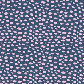 Dots and spots small animal print minimal abstract dalmatian panther wild life pattern navy blue pink