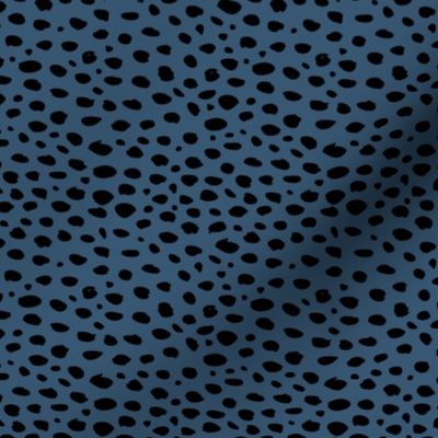 Dots and spots small animal print minimal abstract dalmatian panther wild life pattern navy blue black