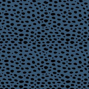 Dots and spots small animal print minimal abstract dalmatian panther wild life pattern navy blue black