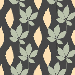 Vertical Leaves on Gray