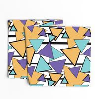 Mondrian Triangles Block Geometric design blue and gold