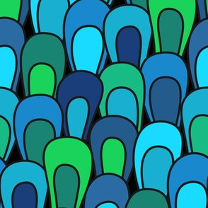 Color Blocked Loops - Blue and Green