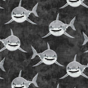 shark - sharks great white - black - LAD19