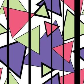 Mondrian Triangles Block Geometric design purple and pink