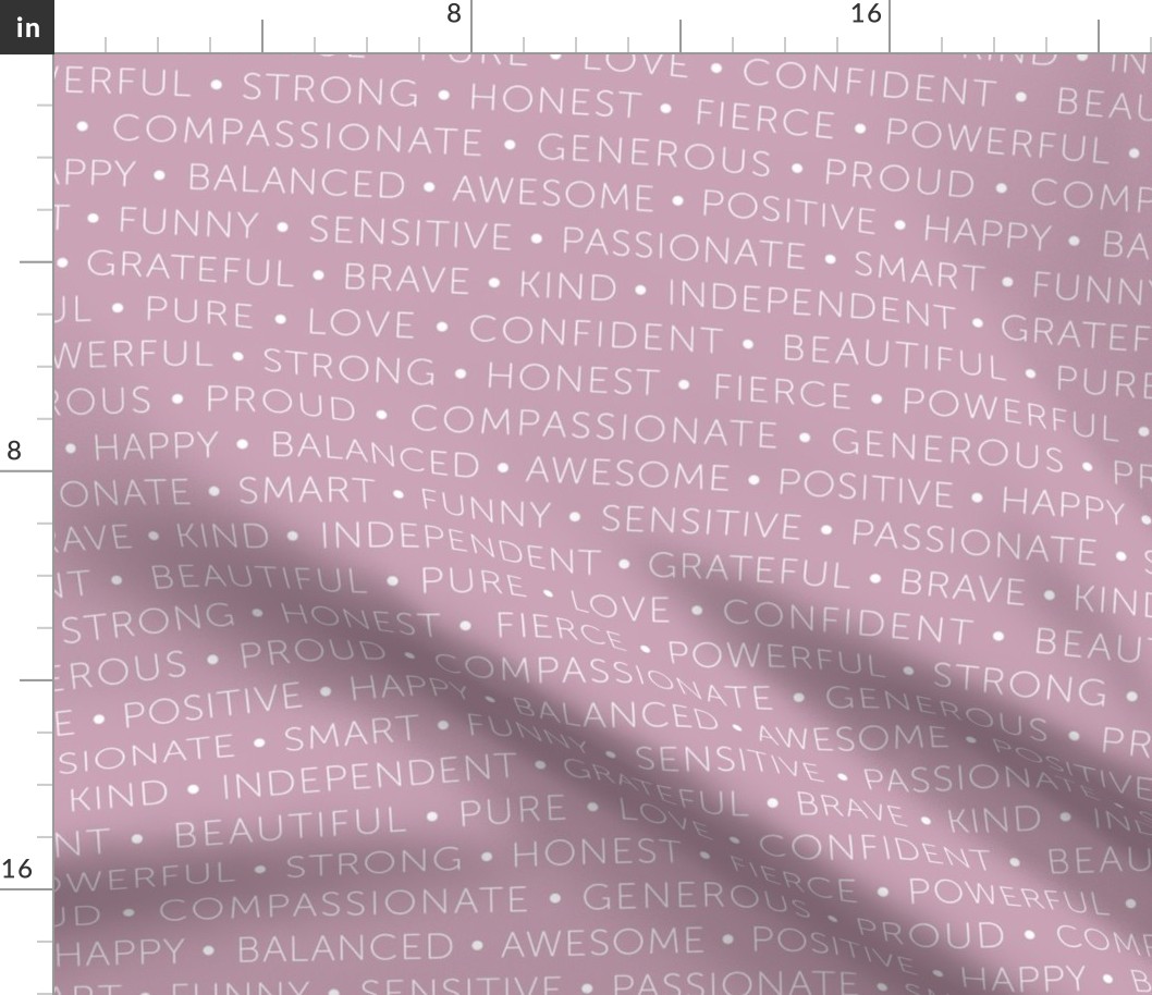 Strong sisterhood woman affirmations and empowerment text words type design lilac mauve
