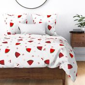 Watermelon slices and cherries cute fruity pattern